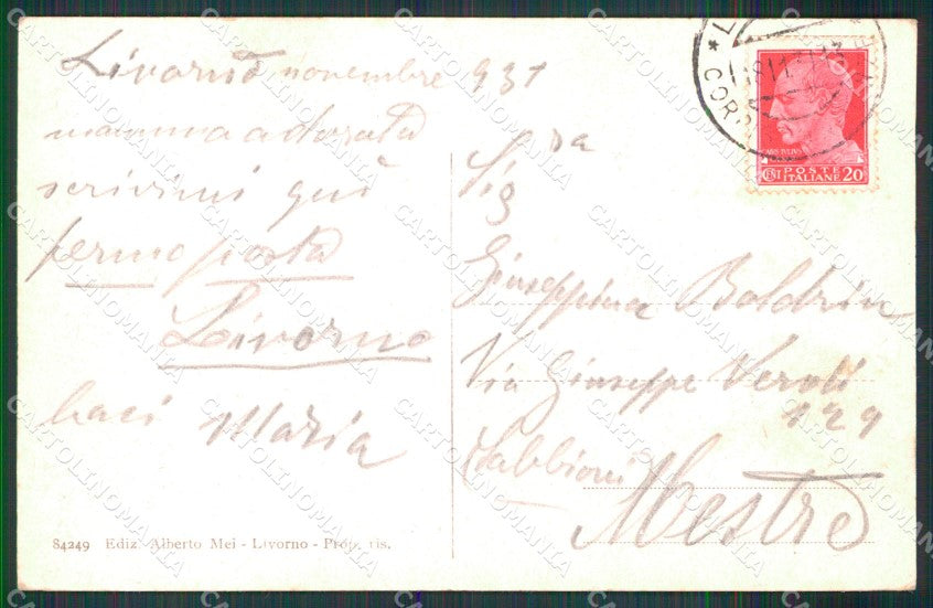 Livorno Città Passaggio Doganale Fortezza Vecchia cartolina MX4569 – retro
