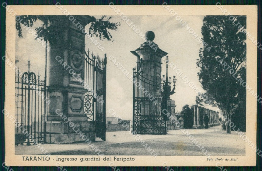 Taranto Città Ingresso Giardini Peripato cartolina MX4574 – fronte