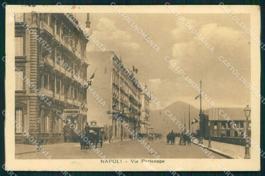 Napoli Città Via Partenope ABRASA cartolina MX4608 – fronte
