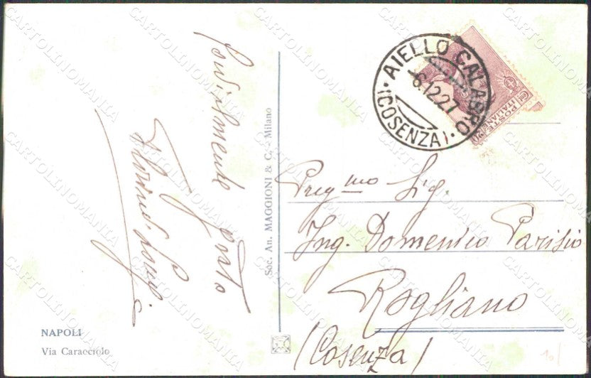 Napoli Città Via Caracciolo Vesuvio cartolina MX4611 – retro