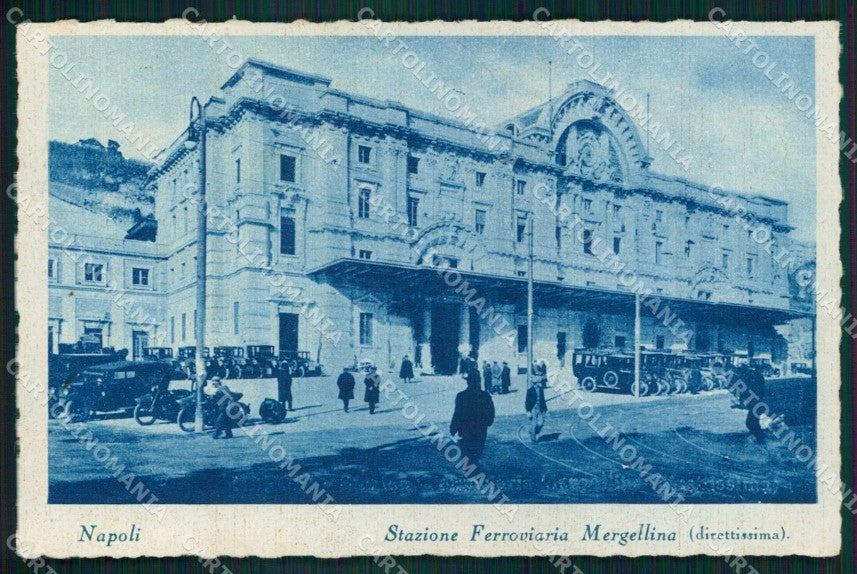 Napoli Città Stazione Ferroviaria Mergellina Direttissima cartolina MX4614 – fronte