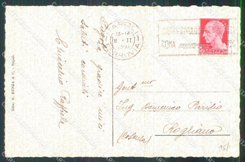 Napoli Città Stazione Ferroviaria Mergellina Direttissima cartolina MX4614 – retro
