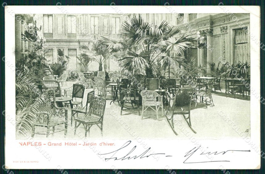Napoli Città Grand Hotel Giardino PIEGHINA cartolina MX4626 – fronte