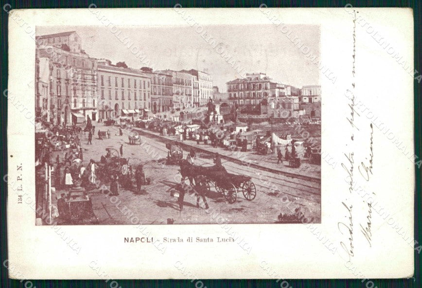 Napoli Città Strada Santa Lucia Mercato cartolina MX4632 – fronte