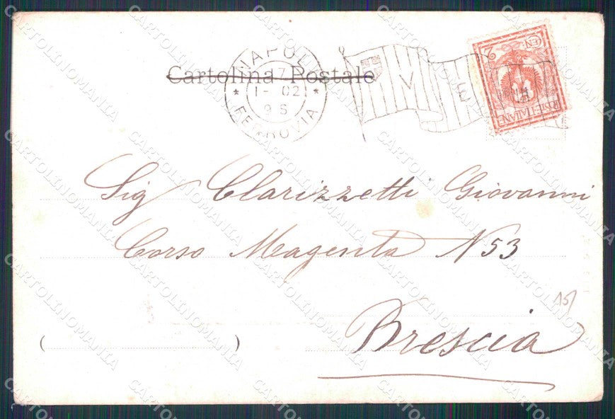Napoli Città Strada Santa Lucia Mercato cartolina MX4632 – retro
