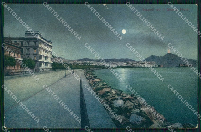 Napoli Città Grand Hotel Vesuvio Chiaro di Luna cartolina MX4636 – fronte
