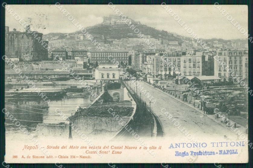 Napoli Città Veduta Castel Nuovo Strada Molo cartolina MX4638 – fronte