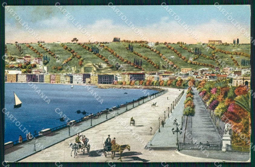 Napoli Città Lungomare con Giardinetti cartolina MX4639 – fronte
