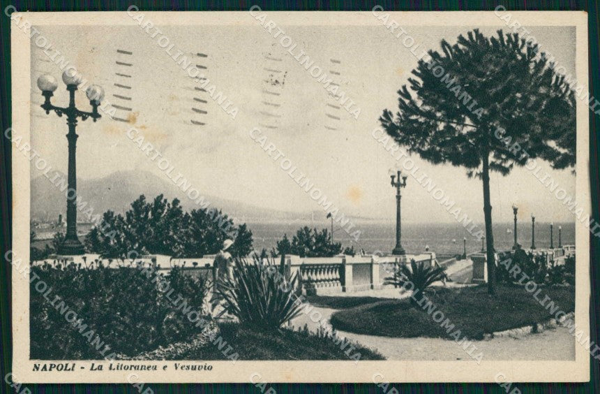 Napoli Città Litoranea Giardinetti Veduta Vesuvio cartolina MX4640 – fronte