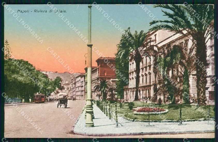 Napoli Città Riviera Chiaia Tram cartolina MX4653 – fronte