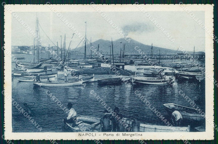 Napoli Città Mergellina Porto con Barche cartolina MX4656 – fronte