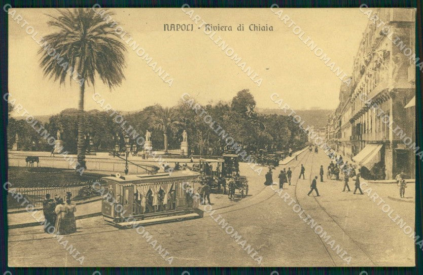 Napoli Città Riviera Chiaia Tramway cartolina MX4663 – fronte
