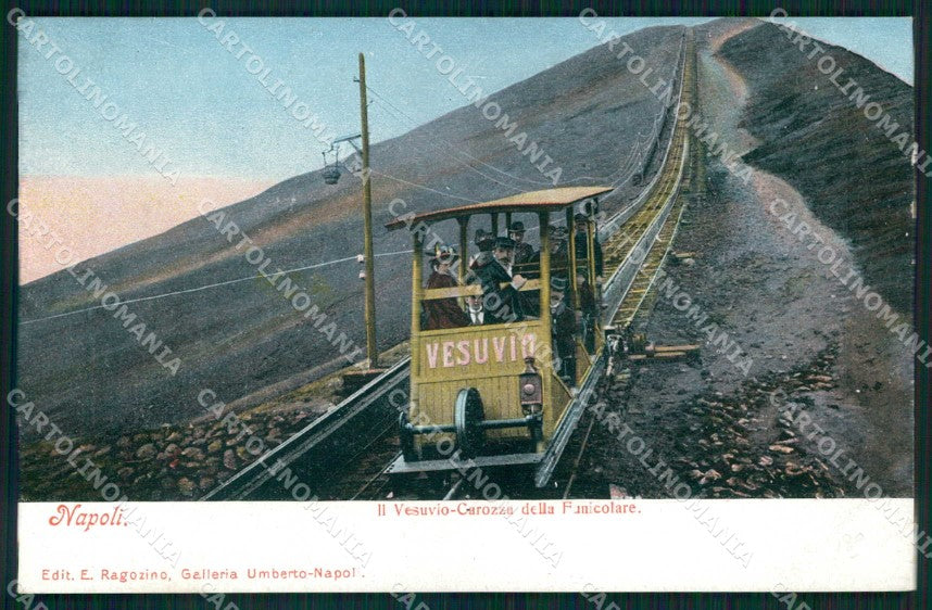 Napoli Città Vesuvio Carrozza Funicolare Ragozino cartolina MX4673 – fronte