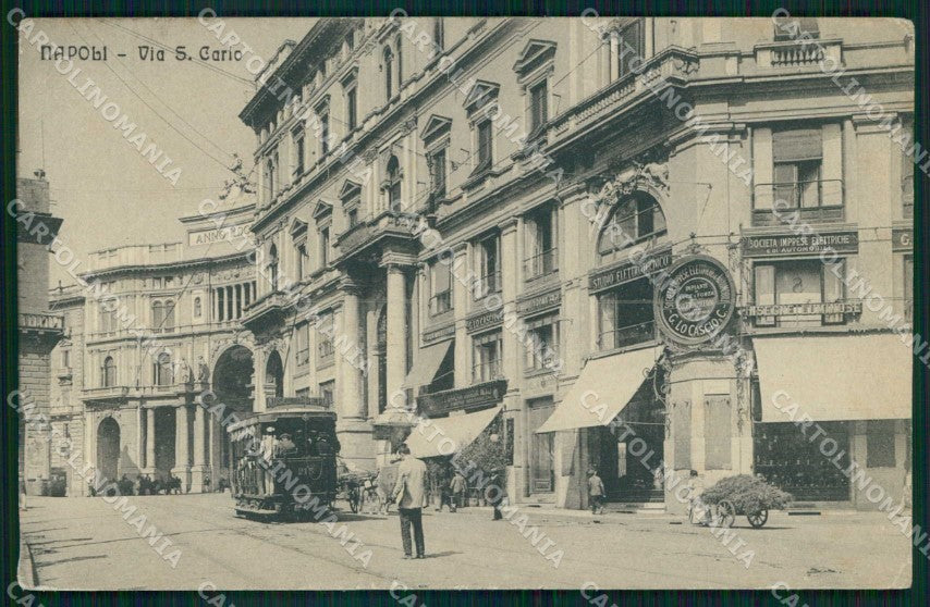 Napoli Città Via San Carlo Tram cartolina MX4682 – fronte