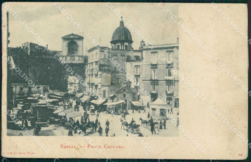 Napoli Città Porta Capuana Mercato cartolina MX4684 – fronte