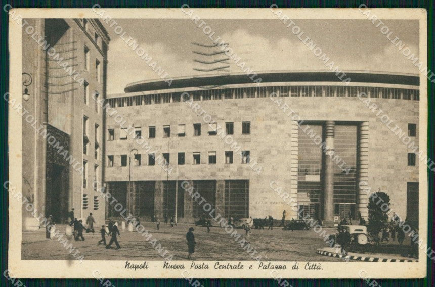 Napoli Città Nuova Posta Centrale Palazzo di Città cartolina MX4688 – fronte