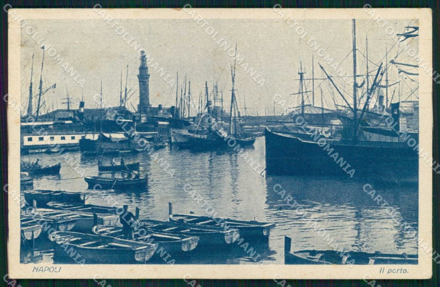 Napoli Città Porto con Barche cartolina MX4699 – fronte