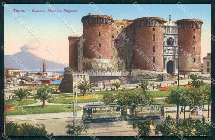 Napoli Città Castello Maschio Angioino Tram Brunner 20 24 cartolina MX4702 – fronte