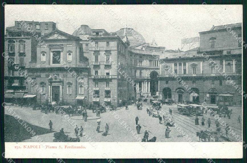 Napoli Città Piazza San Ferdinando Tram cartolina MX4707 – fronte
