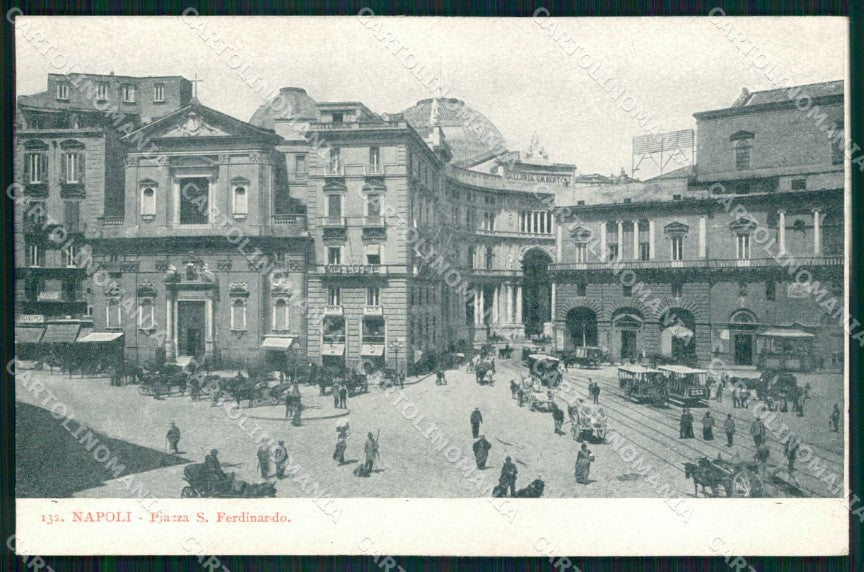 Napoli Città Piazza San Ferdinando Tram cartolina MX4708 – fronte