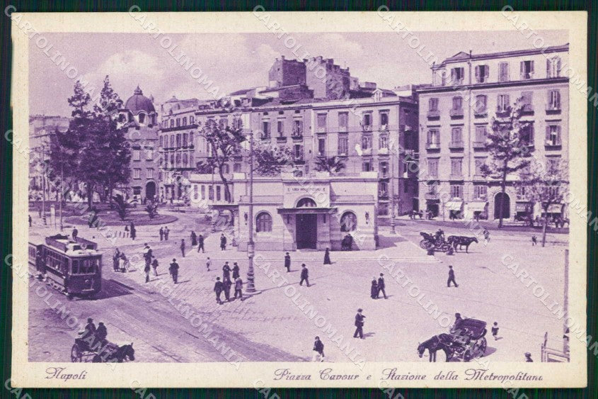 Napoli Città Piazza Cavour Tram Stazione Metropolitana cartolina MX4709 – fronte