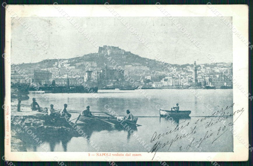 Napoli Città Veduta dal Mare Barche cartolina MX4712 – fronte