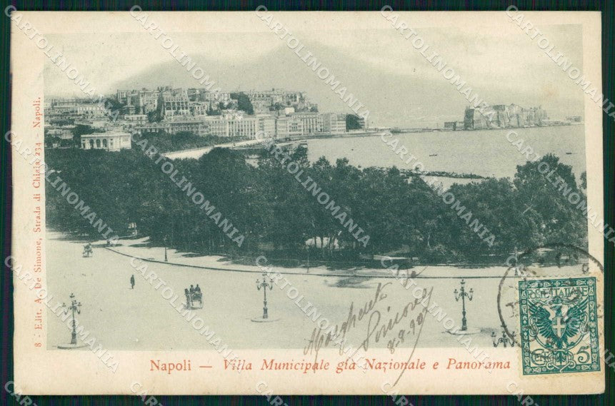 Napoli Città Villa Nazionale Veduta sul Mare cartolina MX4716 – fronte