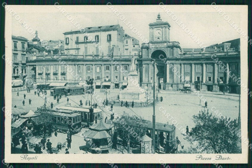 Napoli Città Piazza Dante Tram cartolina MX4720 – fronte