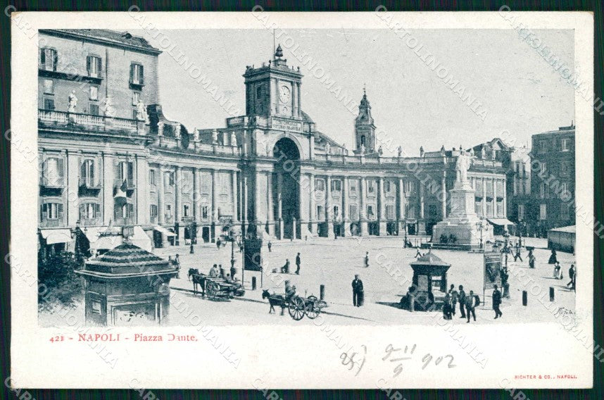 Napoli Città Piazza Dante Richter 421 cartolina MX4737 – fronte