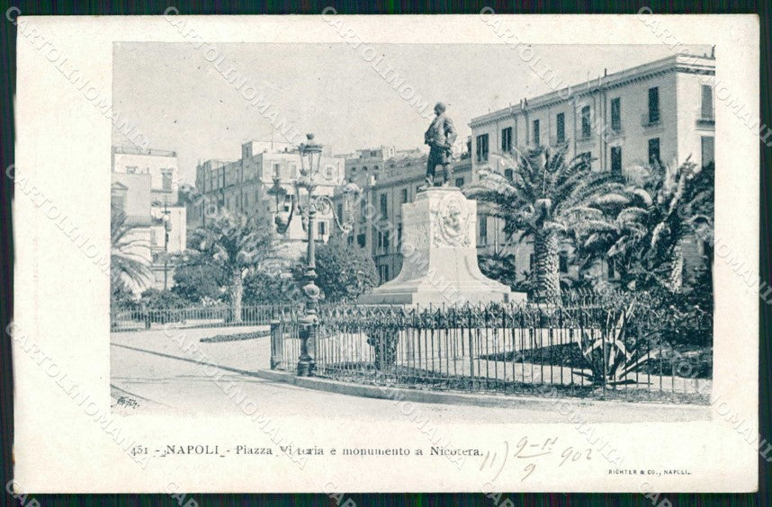 Napoli Città Piazza Vittoria Monumento Nicotera Richter 451 cartolina MX4739 – fronte