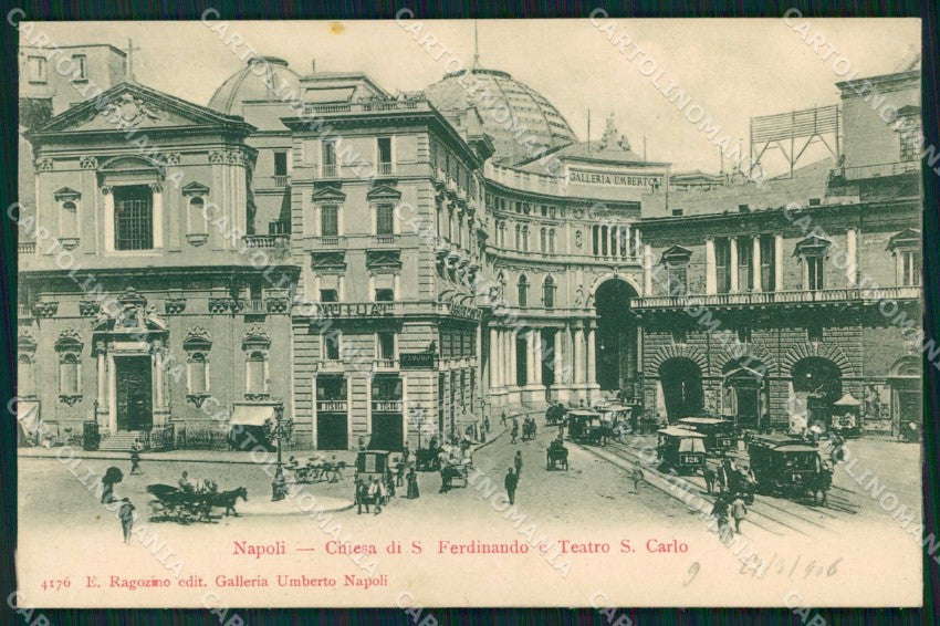 Napoli Città Galleria Umberto I Teatro San Carlo Ragozino 4176 cartolina MX4743 – fronte