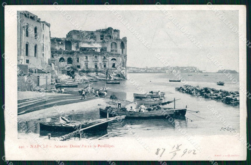 Napoli Città Posillipo Palazzo Donn Anna Brogi Richter 440 cartolina MX4745 – fronte
