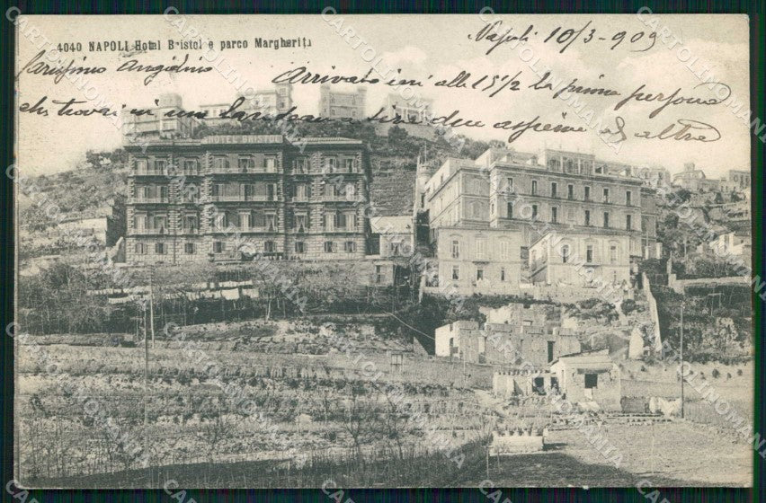 Napoli Città Hotel Bristol Parco Margherita cartolina MX4751 – fronte