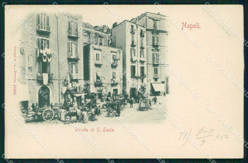 Napoli Città Strada Santa Lucia Stengel 11206 cartolina MX4757 – fronte