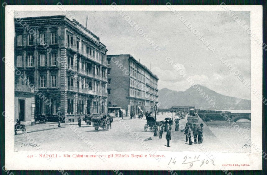 Napoli Città Via Chiatamone Hotel Royal Brogi Richter 442 cartolina MX4758 – fronte