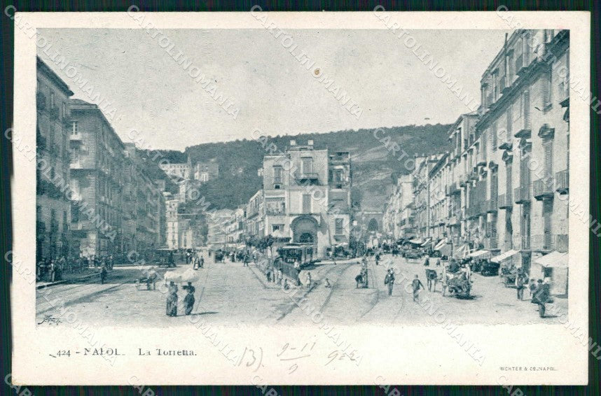 Napoli Città Torretta Tram Richter 424 cartolina MX4759 – fronte