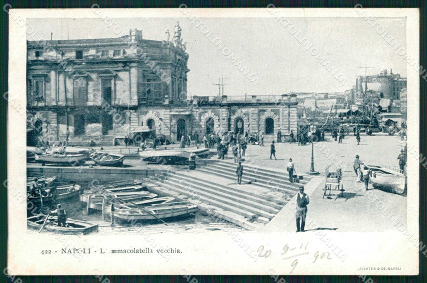 Napoli Città Immacolatella Vecchia Barche Richter 422 cartolina MX4762 – fronte