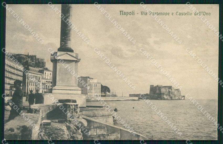 Napoli Città Via Partenope Castel dell Ovo Ragozino PIEGA cartolina MX4763 – fronte