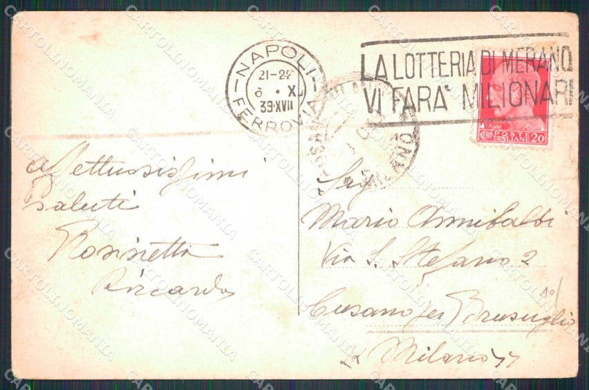 Napoli Città Nuova Stazione Marittima Vesuvio Piroscafo cartolina MX4766 – retro