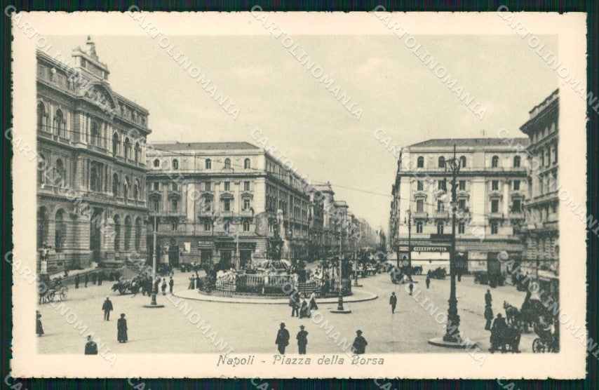 Napoli Città Piazza Borsa Brunner 8474 cartolina MX4773 – fronte