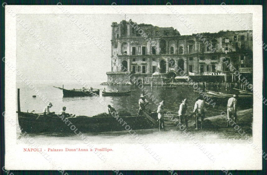 Napoli Città Posillipo Palazzo Donn Anna Barche cartolina MX4777 – fronte