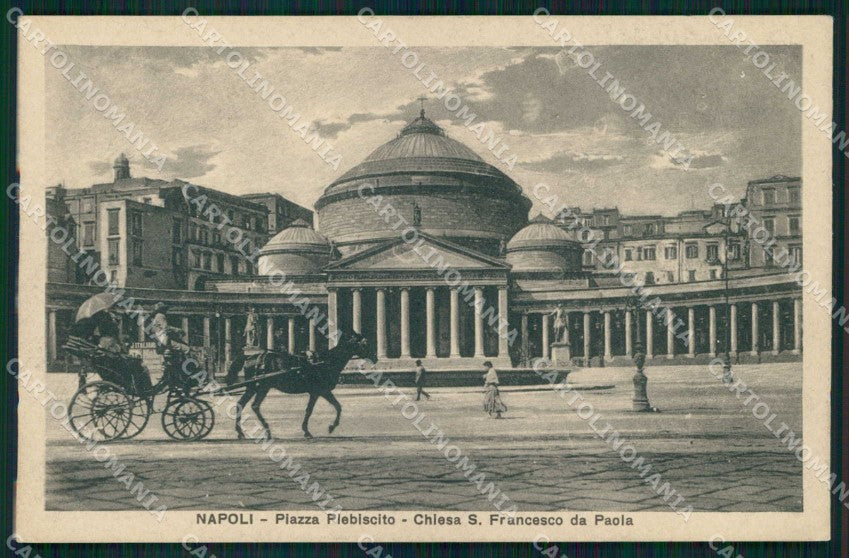 Napoli Città Piazza Plebiscito Chiesa San Francesco Ragozino cartolina MX4778 – fronte