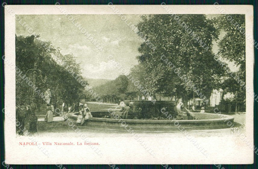 Napoli Città Fontana Villa Nazionale cartolina MX4797 – fronte