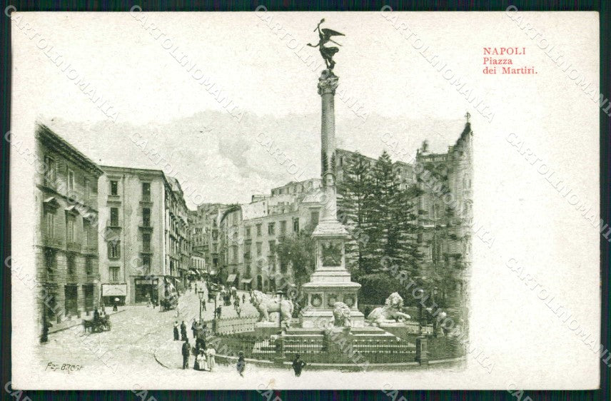 Napoli Città Piazza dei Martiri Brogi cartolina MX4799 – fronte