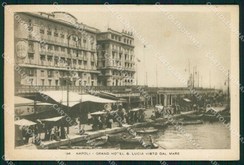 Napoli Città Grand Hotel Santa Lucia Visto dal Mare cartolina MX4814 – fronte