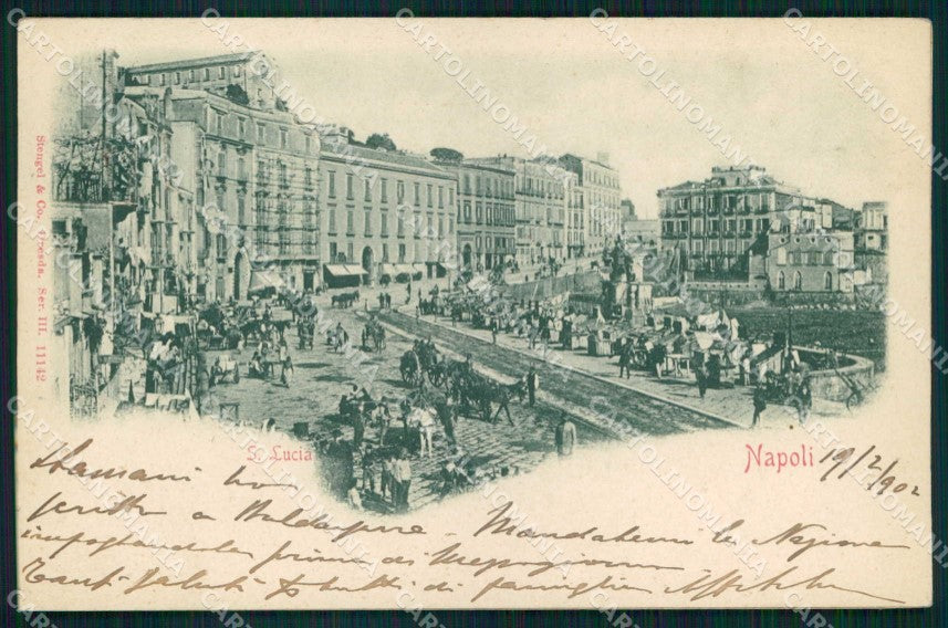 Napoli Città Strada Santa Lucia Rilievo Stengel 11142 cartolina MX4822 – fronte