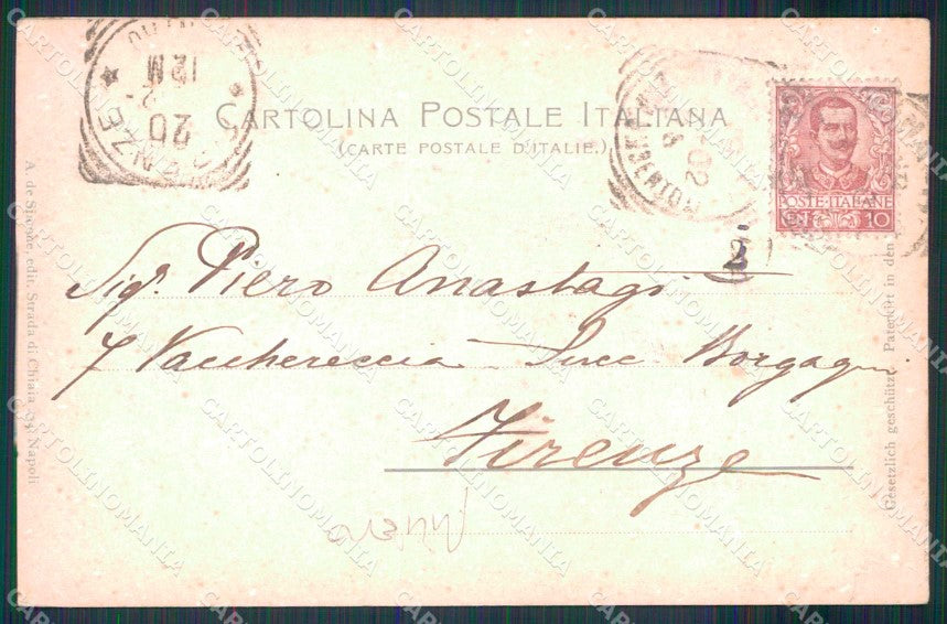 Napoli Città Strada Santa Lucia Rilievo Stengel 11142 cartolina MX4822 – retro