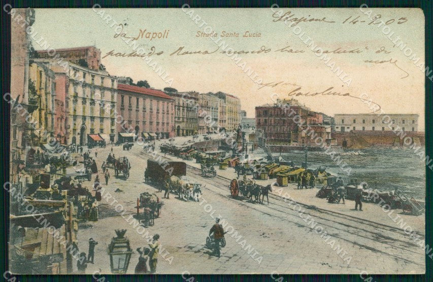 Napoli Città Strada Santa Lucia Trabert cartolina MX4840 – fronte