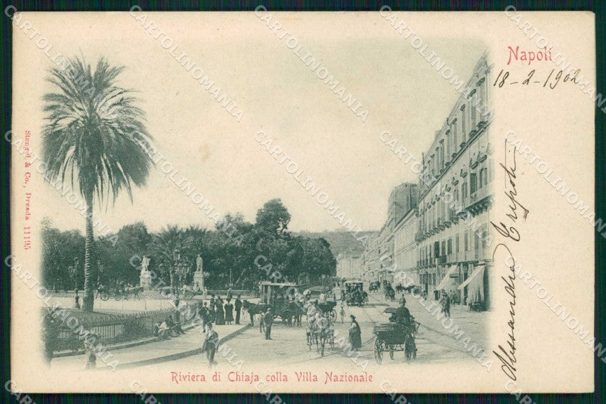 Napoli Città Riviera Chiaia Villa Nazionale Stengel 11195 cartolina MX4844 – fronte