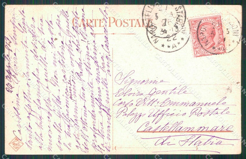Napoli Città Porto con Barche Piroscafo cartolina MX4861 – retro